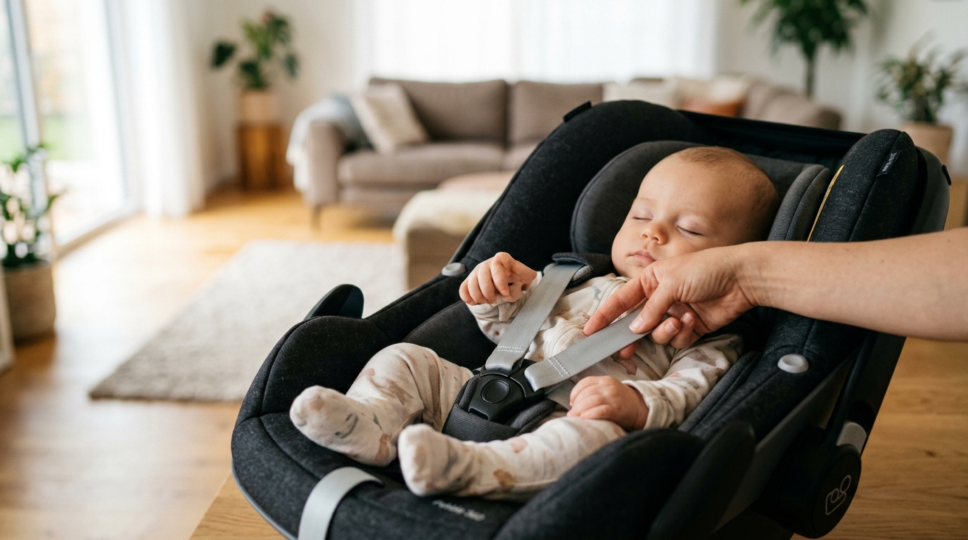 Pourquoi de plus en plus de parents vérifient le harnais du cosy avec un seul doigt