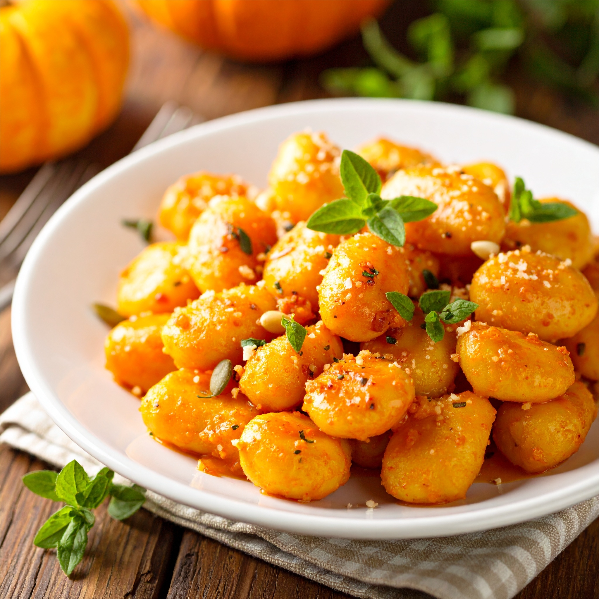 Gnocchis moelleux à la courge butternut, un nuage doré dans l'assiette
