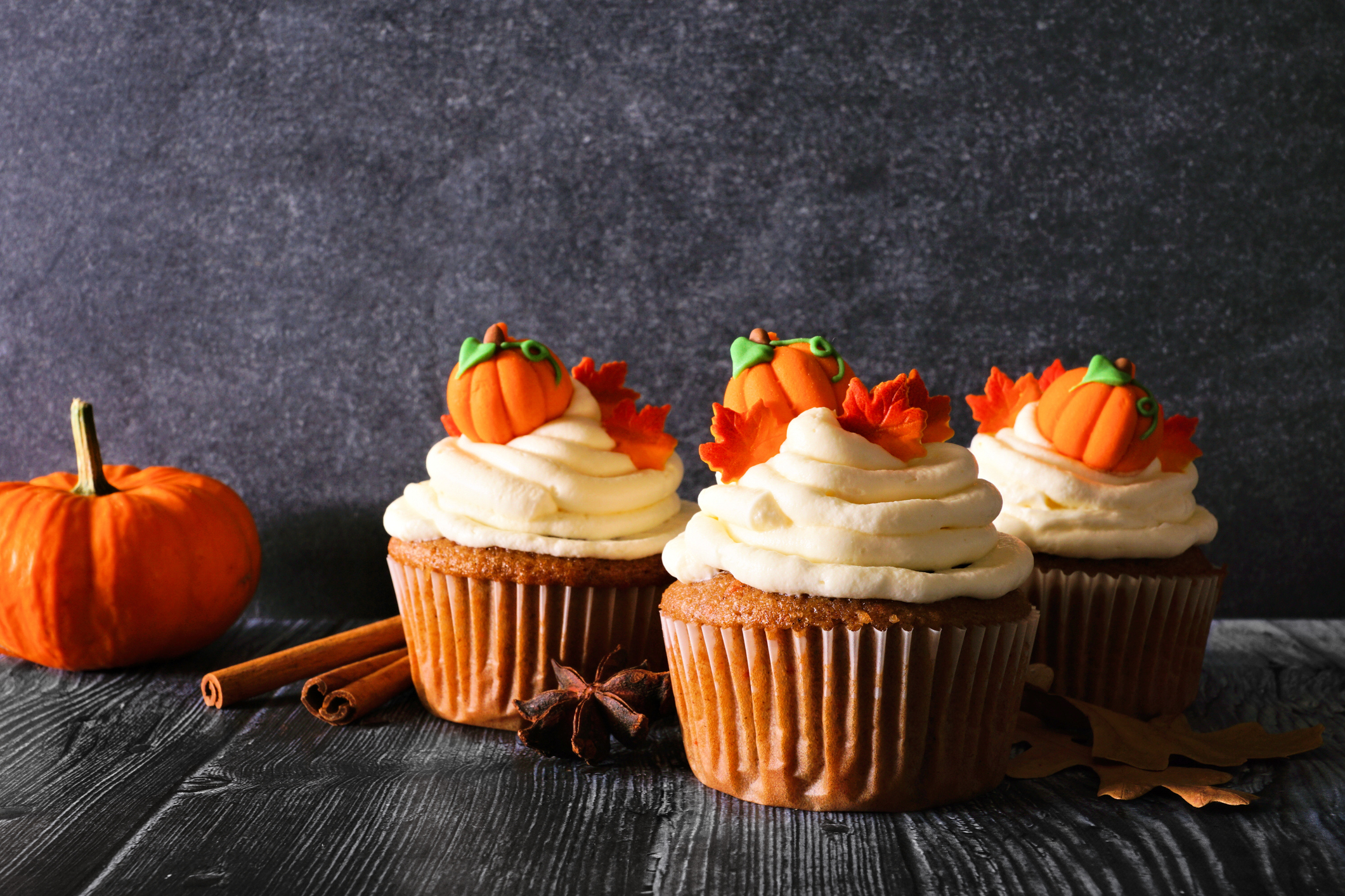 Cupcakes à la citrouille et cannelle, moelleux comme un nuage